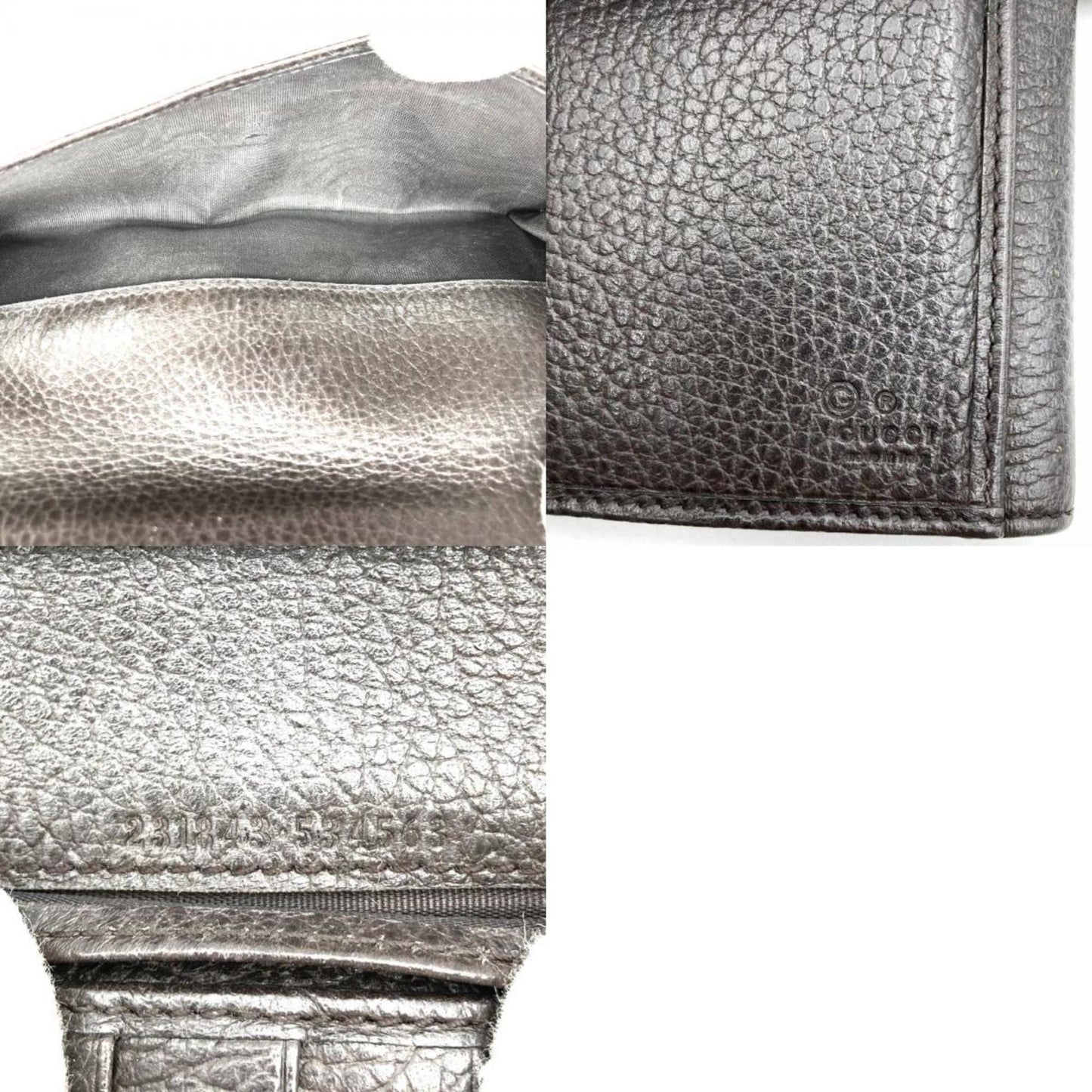Gucci Brown Leather Long Wallet (Bi-Fold)