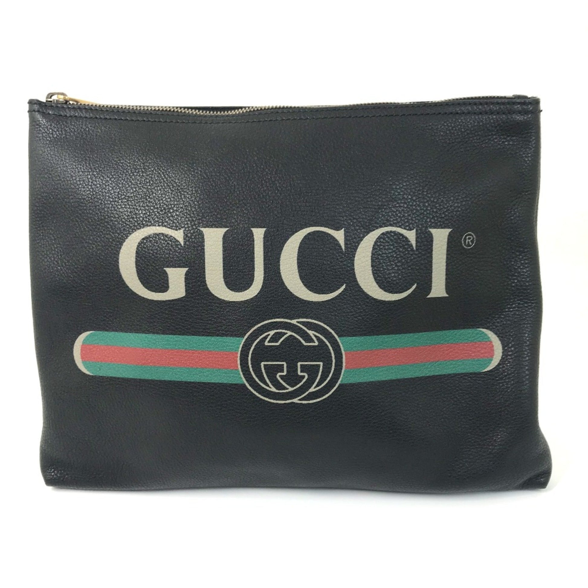 Gucci Black Leather Clutch Bag ()
