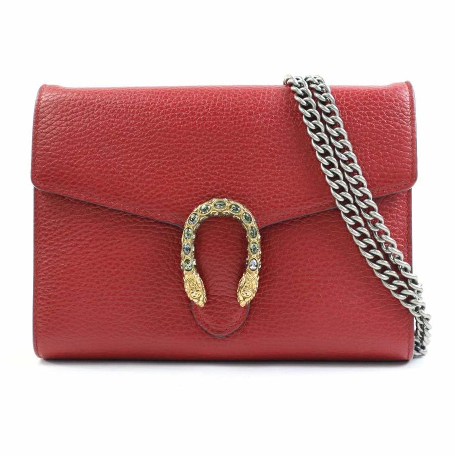 Gucci Dark Red Leather Chain/Shoulder Wallet ()
