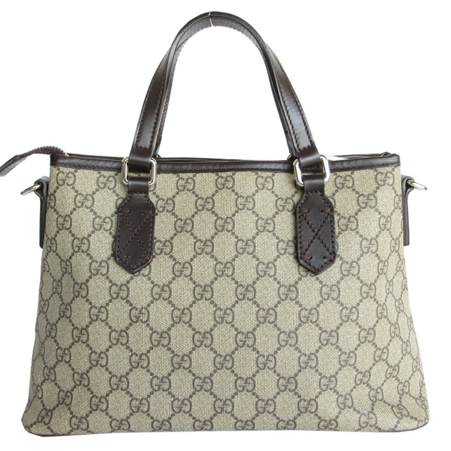 Gucci Beige Brown Pvc Leather Handbag Shoulder Bag