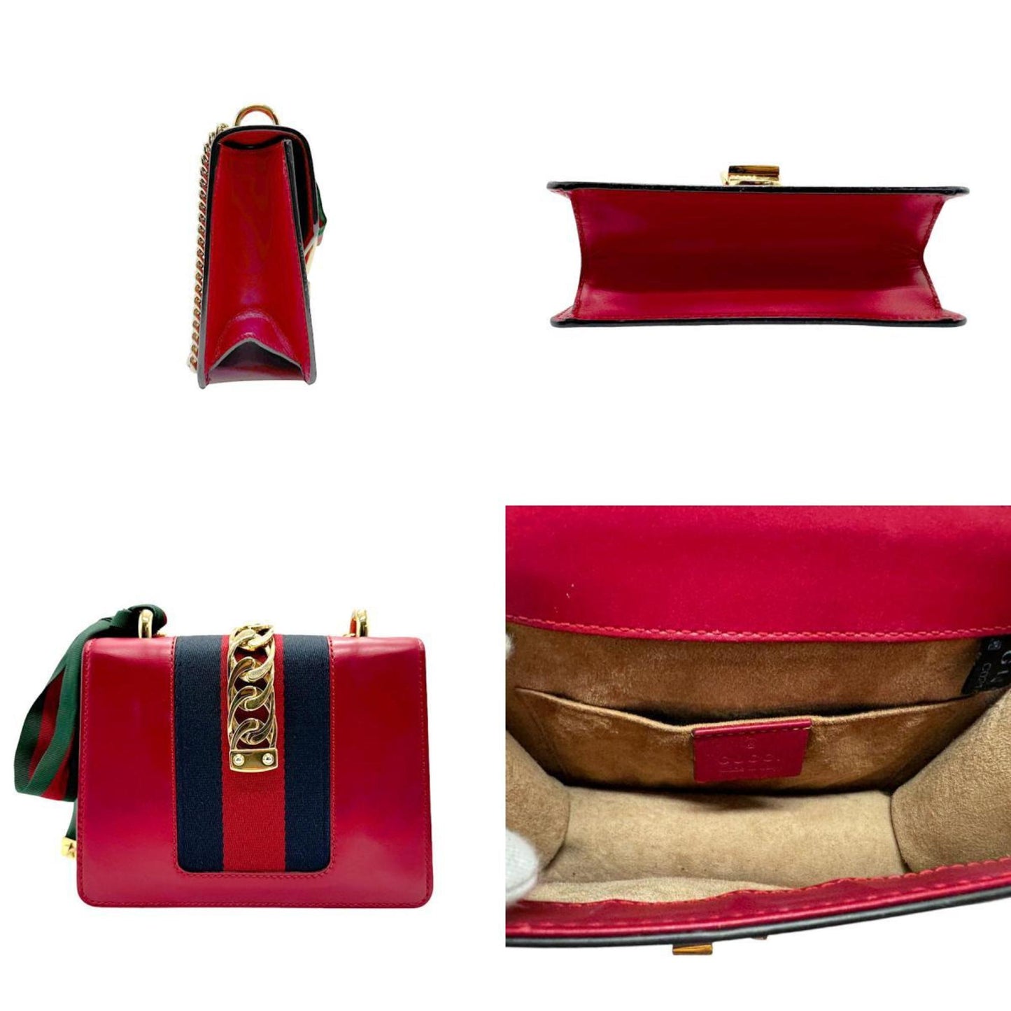 Gucci Red Color Leather Shoulder Bag