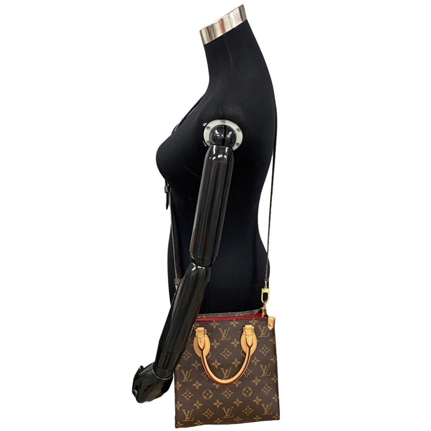 Louis Vuitton Brown Leather Pvc Handbag Shoulder Bag