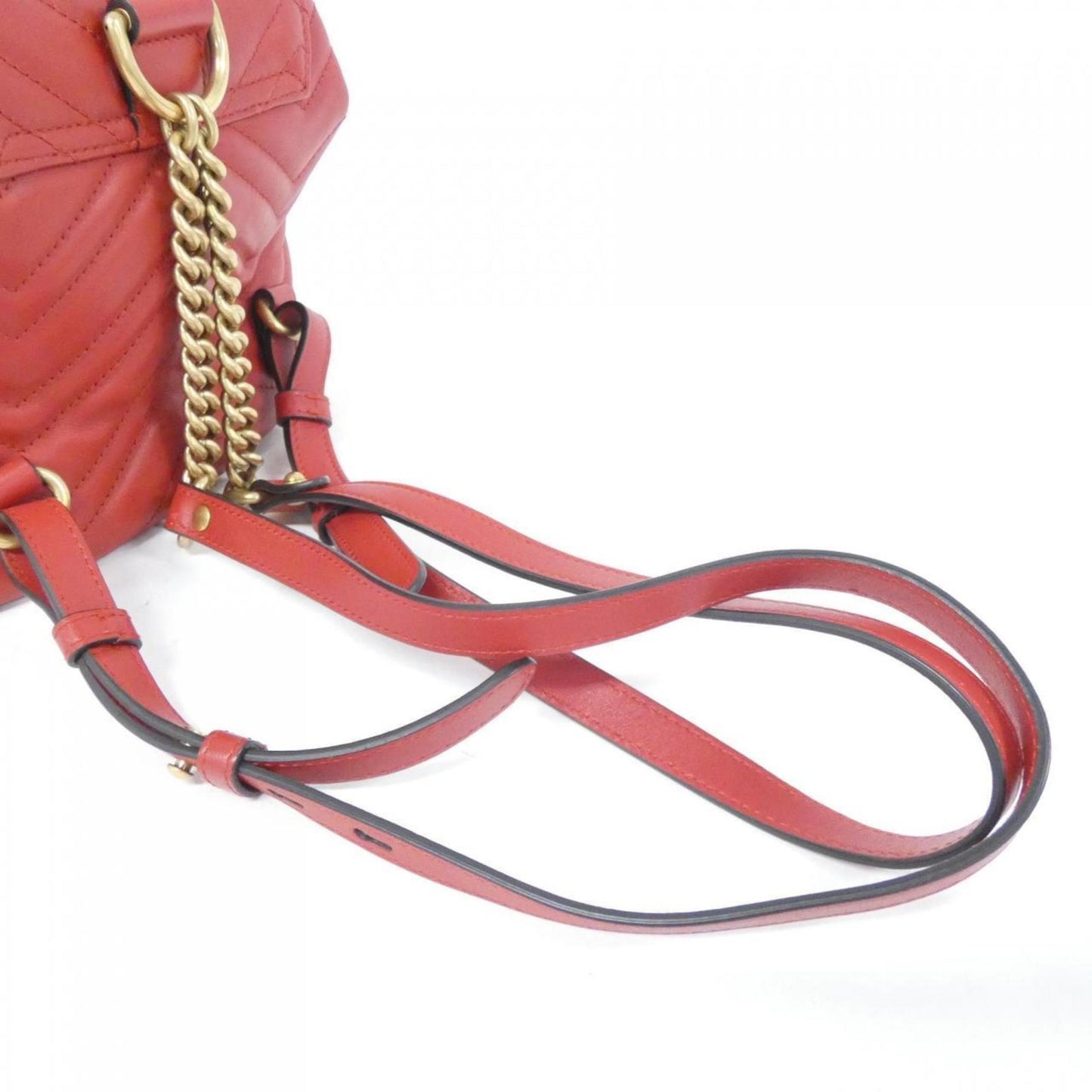 Gucci Gg Marmont Gold Leather Backpack
