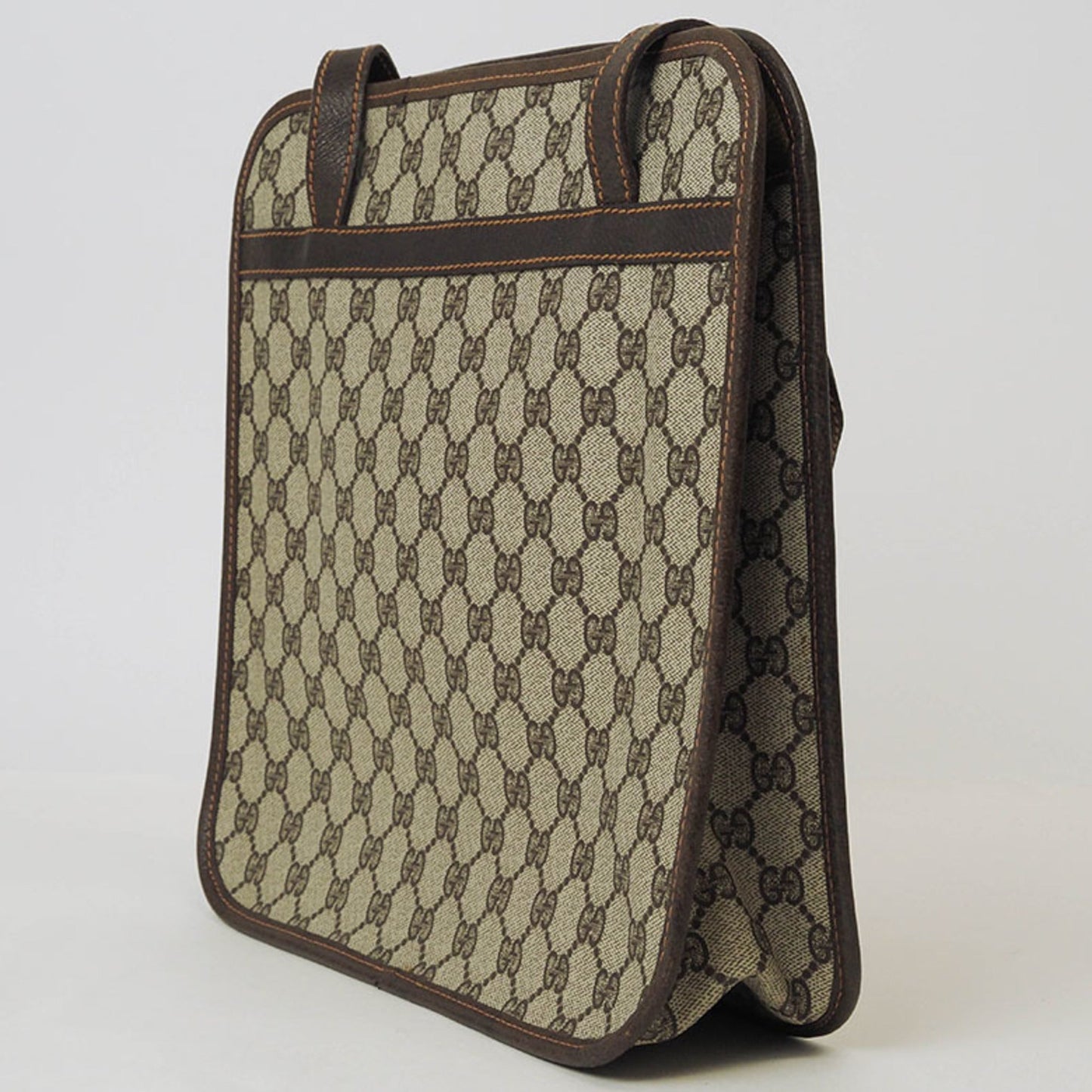 Gucci Beige Brown Pvc Leather Handbag Tote Bag