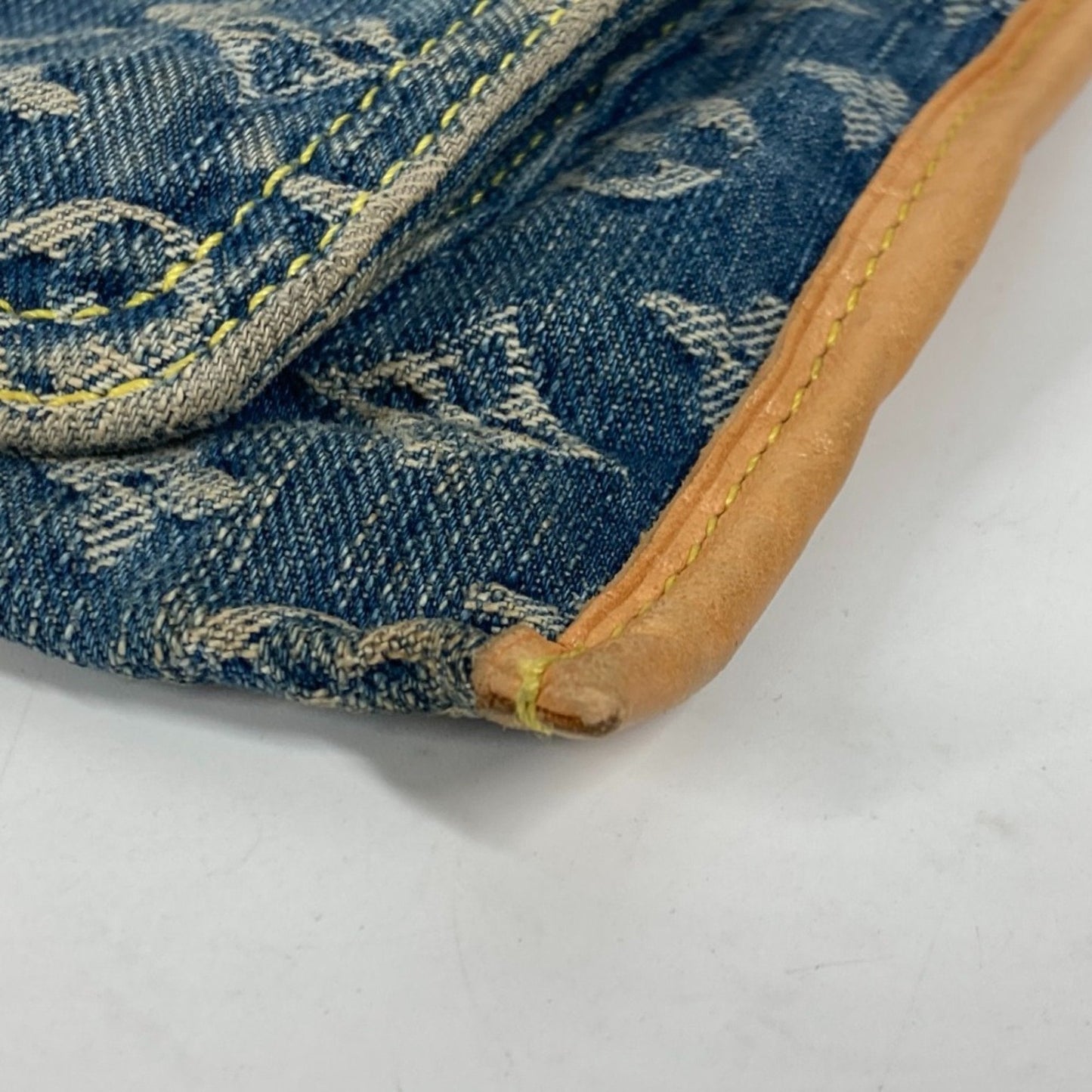 Louis Vuitton Blue Yellow Monogram Denim Shoulder Bag Tote Bag