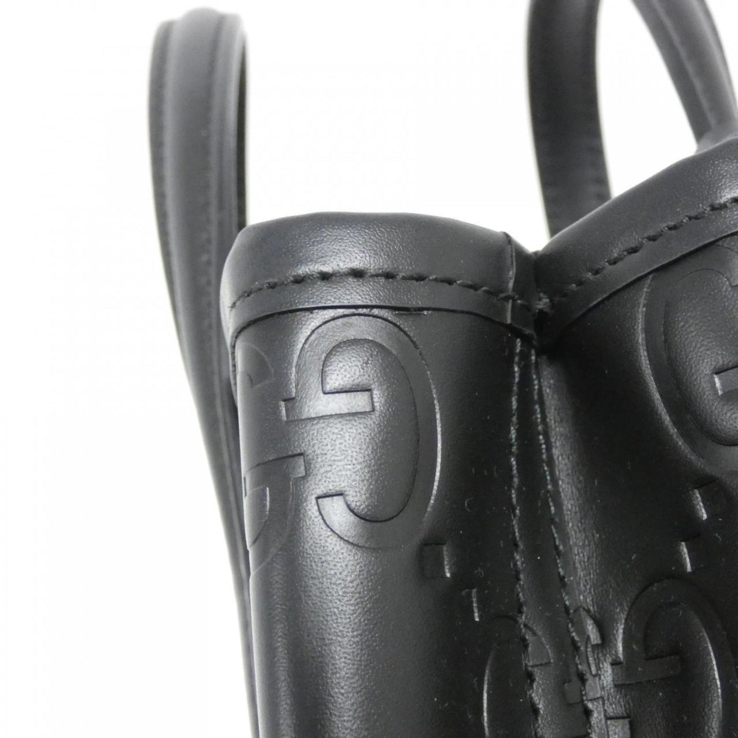 Gucci Black Gg Leather Handbag