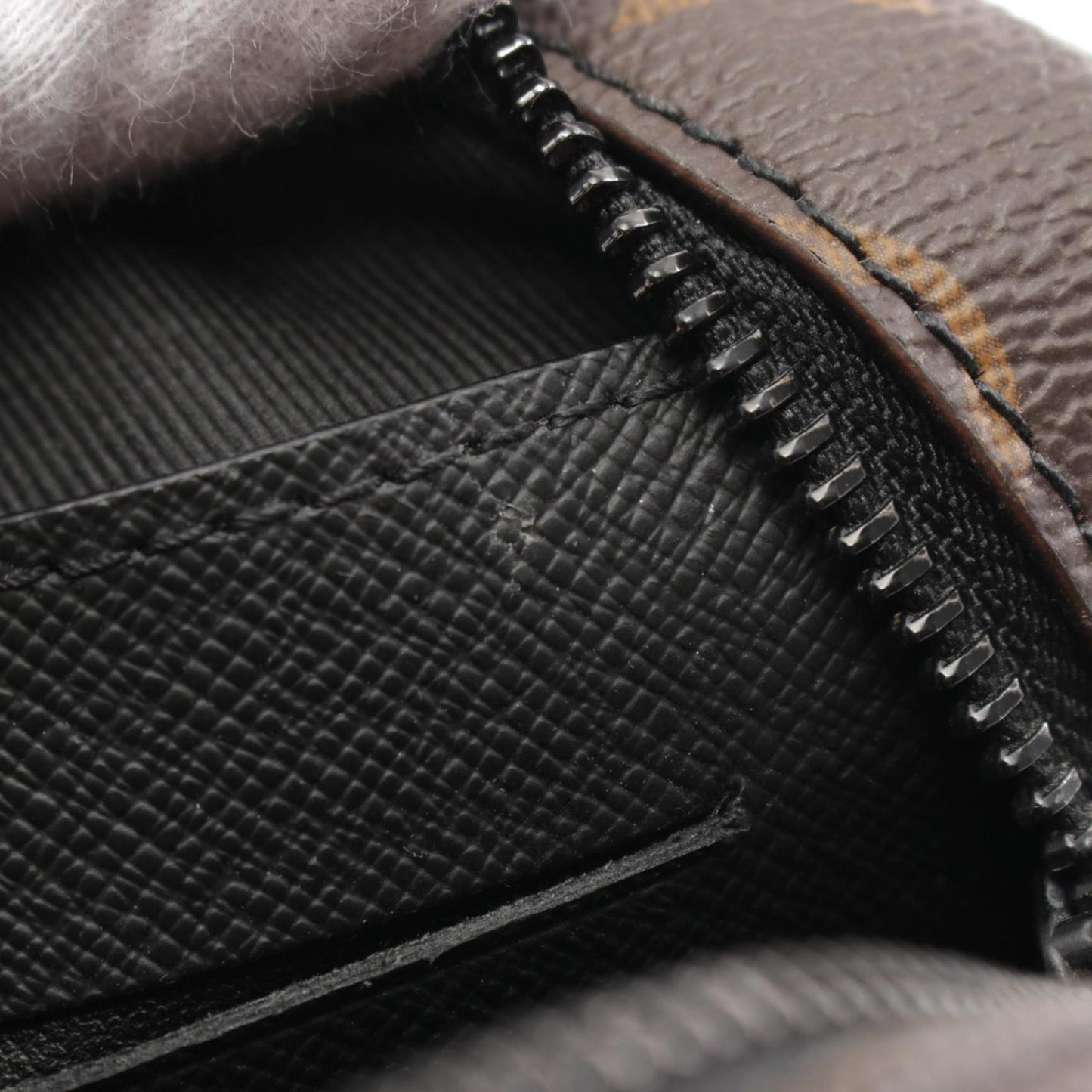 Louis Vuitton Black Brown Coated Canvas Leather Shoulder Bag