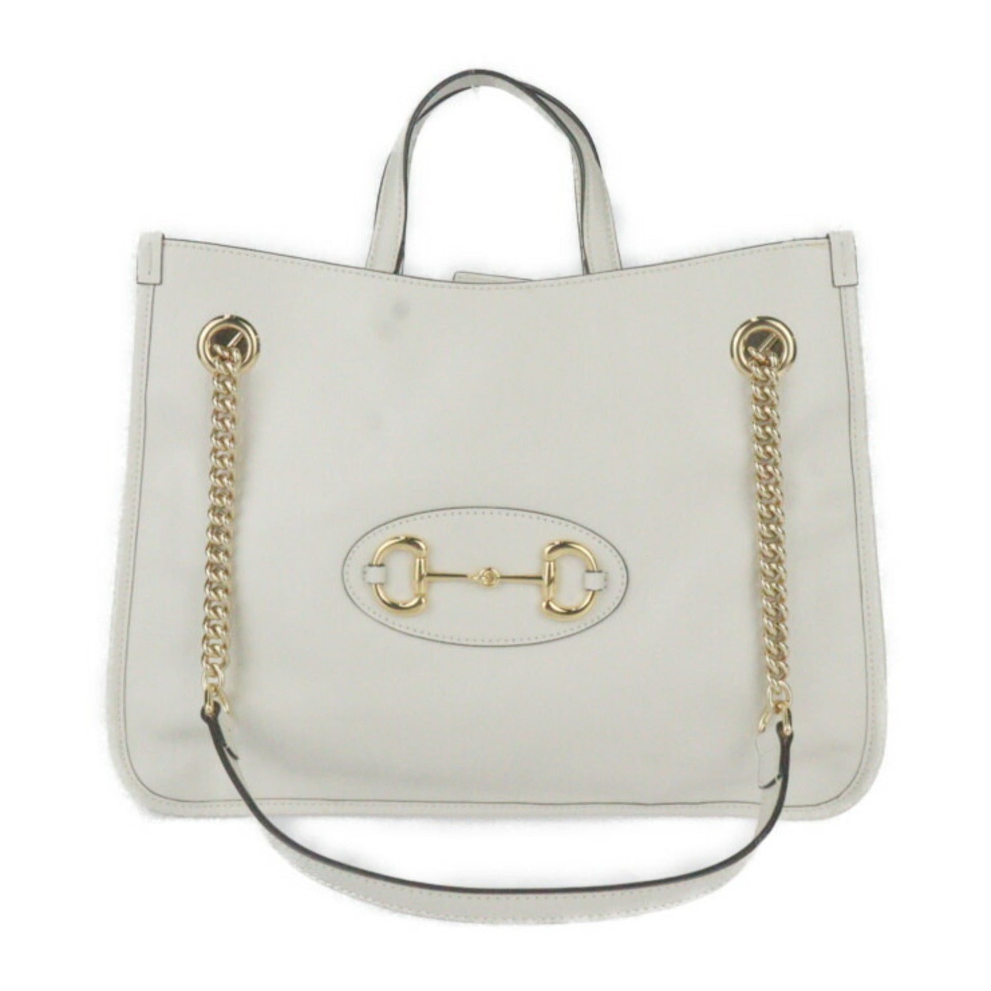 Gucci Ivory Leather Handbag Shoulder Bag Tote Bag ()