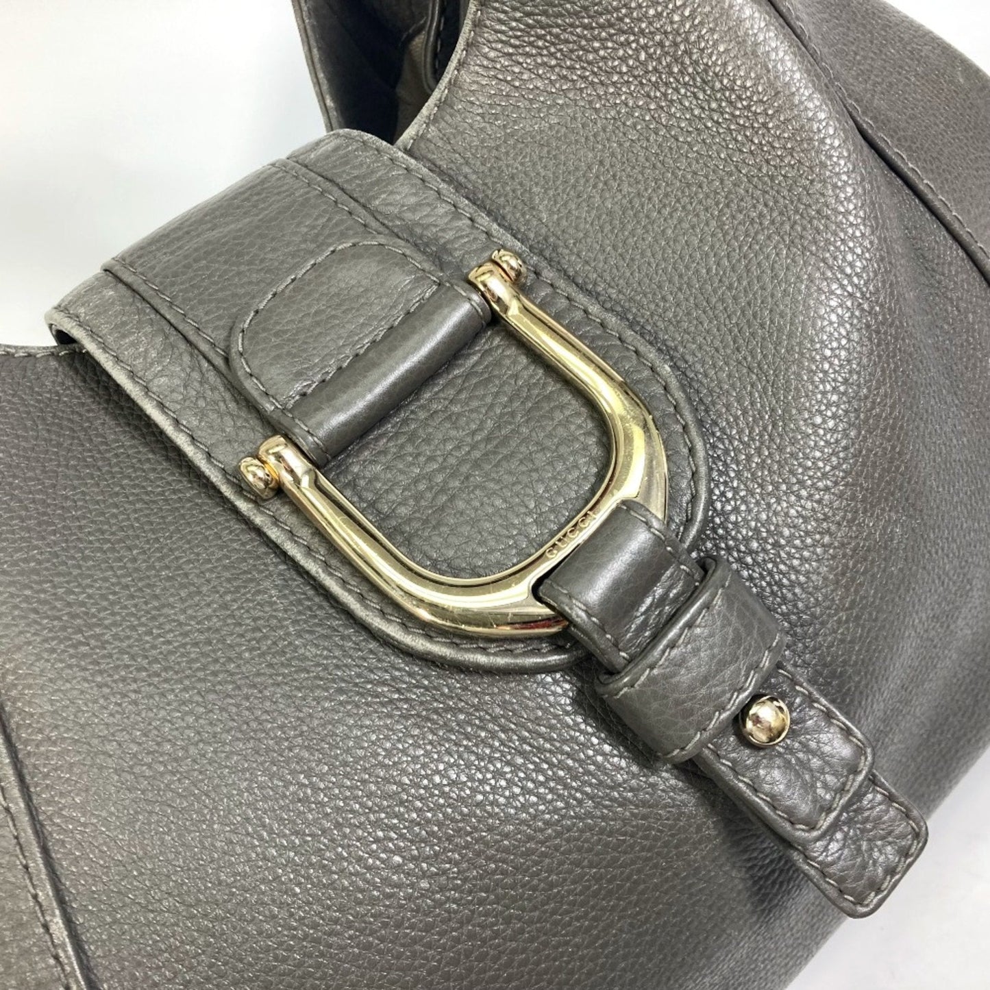 Gucci Gray Leather Tote Bag