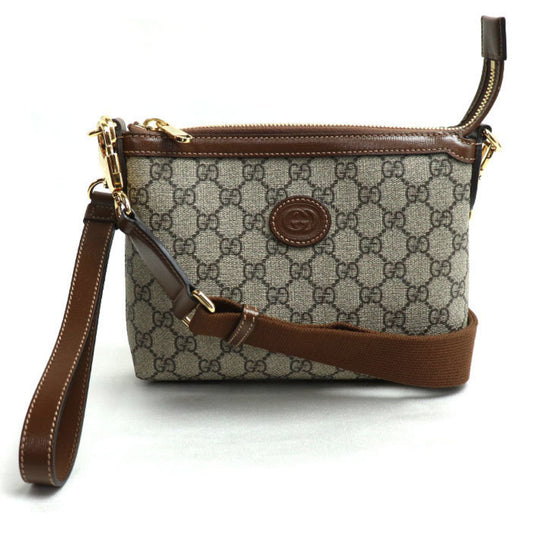 Gucci Beige Brown Gg Supreme Leather Shoulder Bag ()