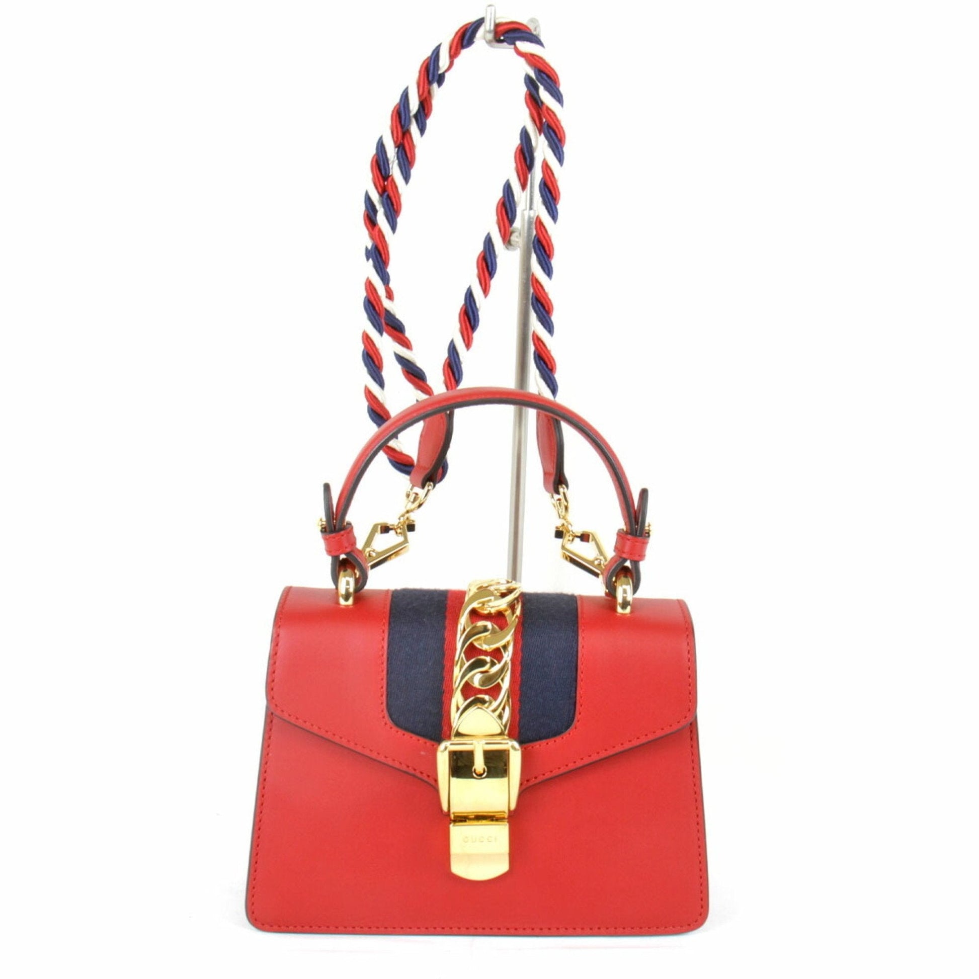 Gucci Red Color Leather Shoulder Bag ()