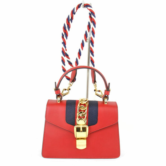 Gucci Red Color Leather Shoulder Bag ()