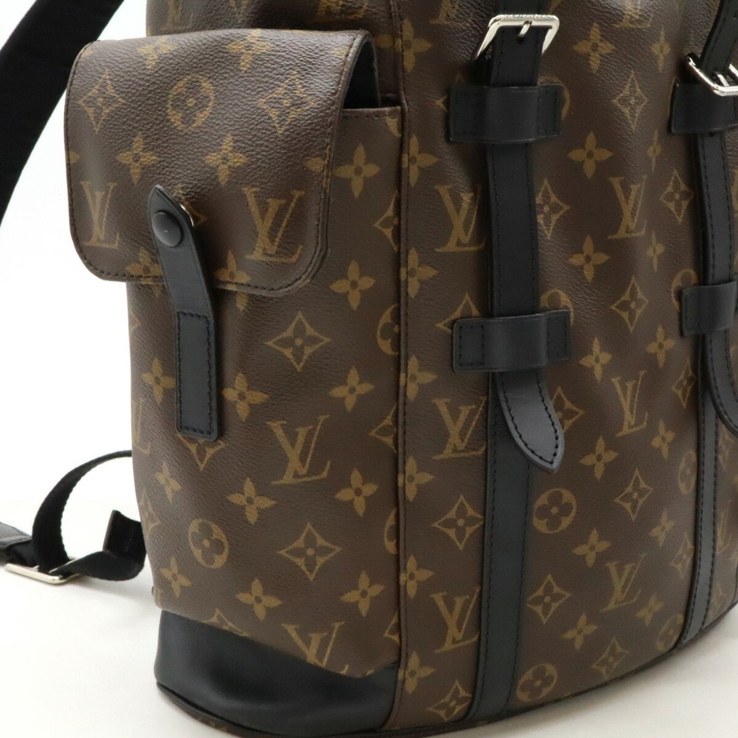 Louis Vuitton Black Pvc Leather Backpack Shoulder Bag