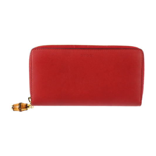 Gucci Red Color Leather Long Wallet (Bi-Fold) ()