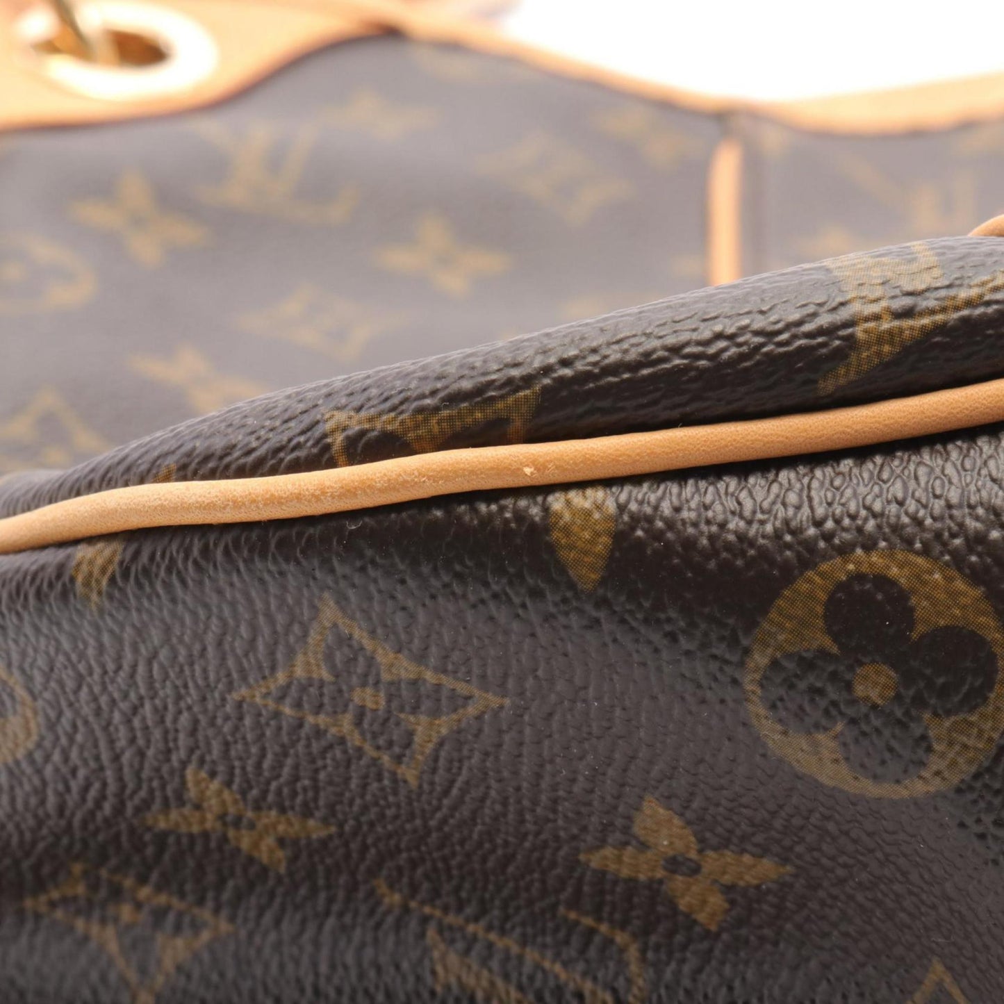 Louis Vuitton Brown Coated Canvas Leather Shoulder Bag