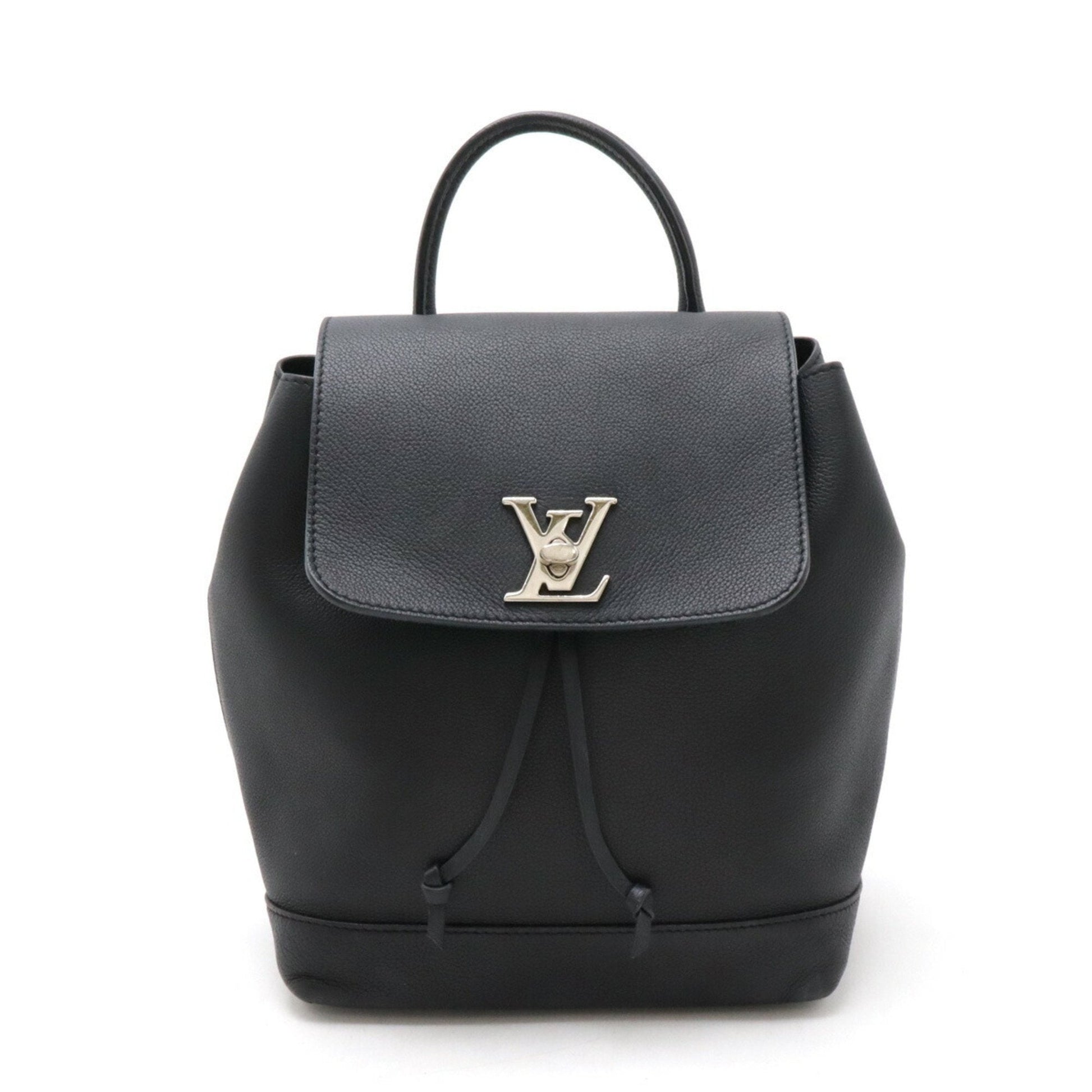 Louis Vuitton Noir Leather Backpack ()