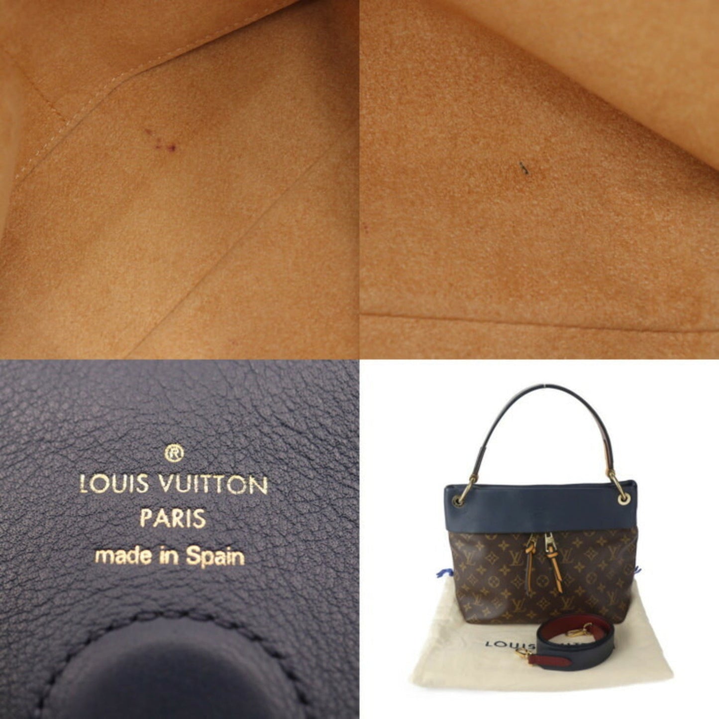 Louis Vuitton Brown Monogram Leather Handbag Shoulder Bag Tote Bag
