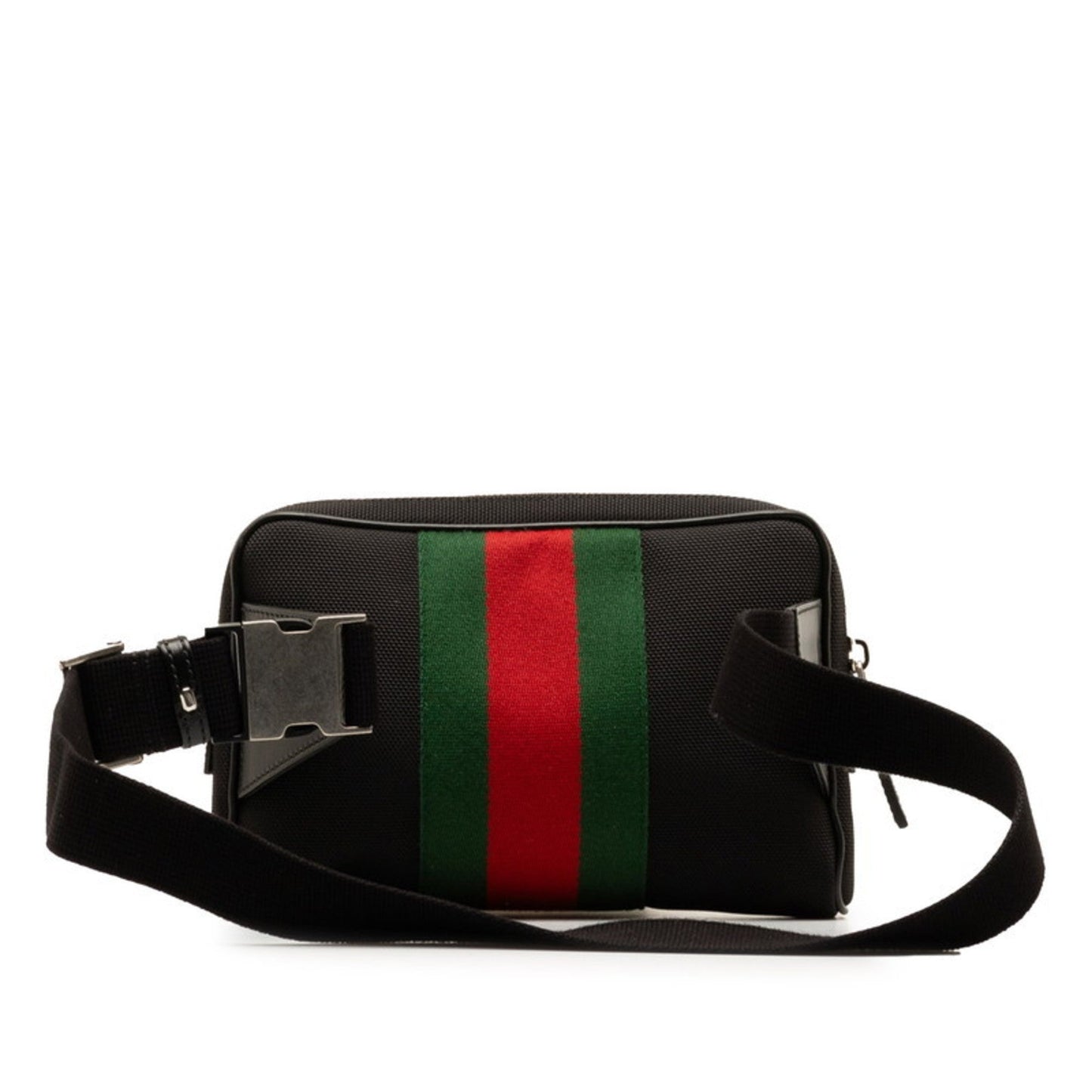 Gucci Sherry Line Black Red Color Canvas Pouch Sling Bag