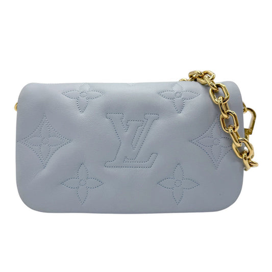 Louis Vuitton Blue Gray Leather Shoulder Bag ()
