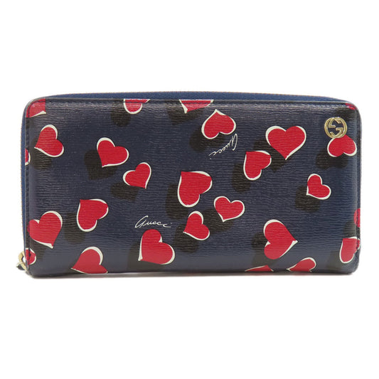 Gucci Navy Leather Long Wallet (Bi-Fold) ()