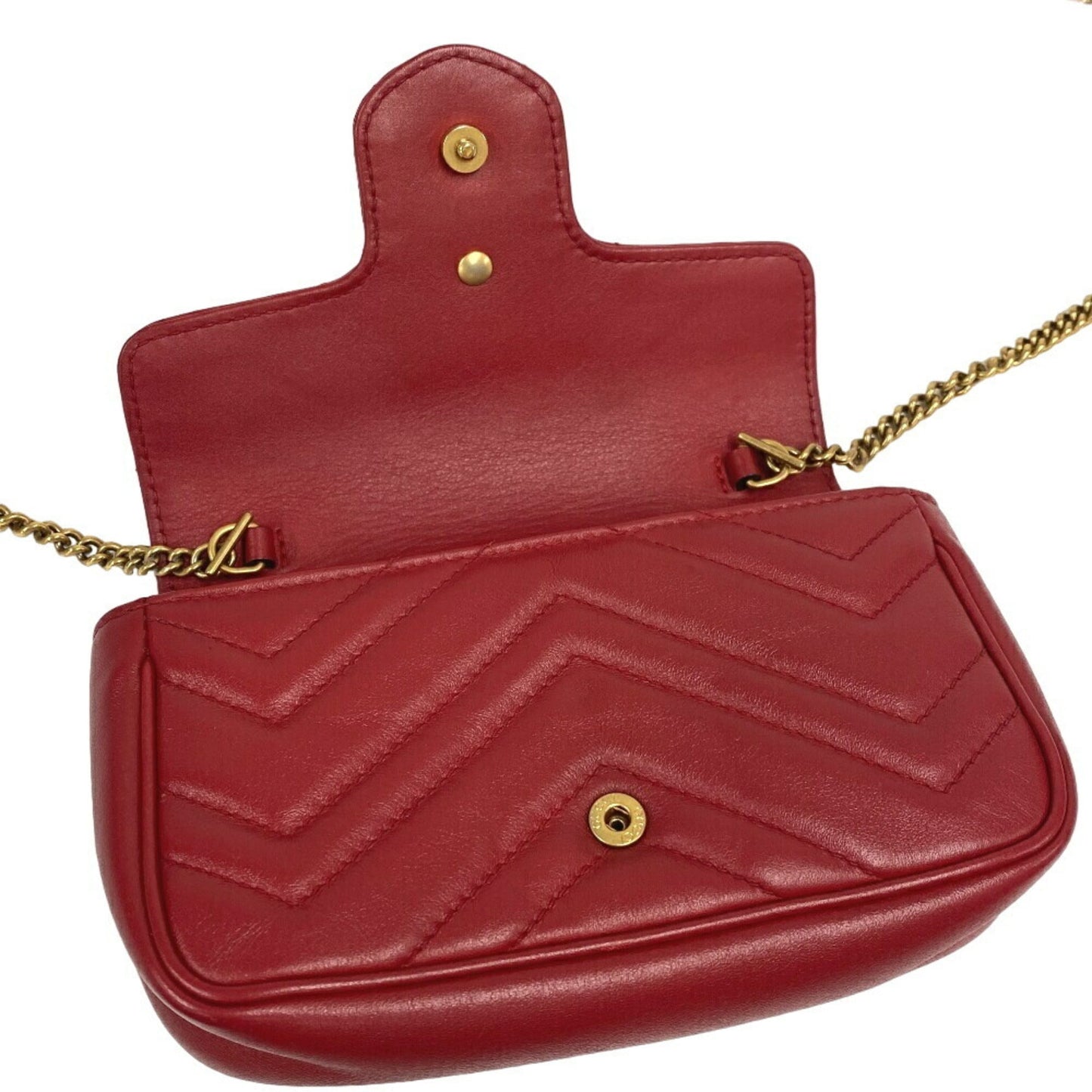 Gucci Red Color Leather Shoulder Bag