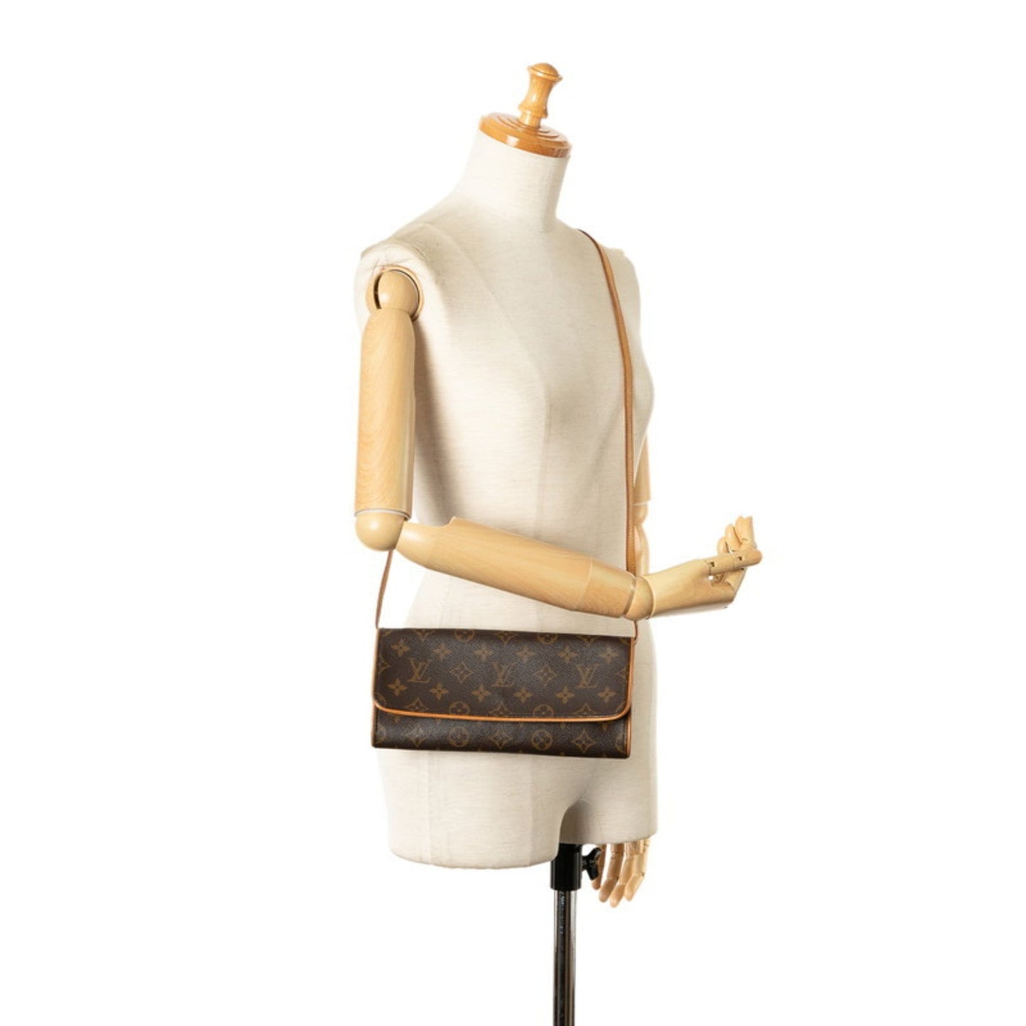Louis Vuitton Brown Pvc Leather Pochette Shoulder Bag