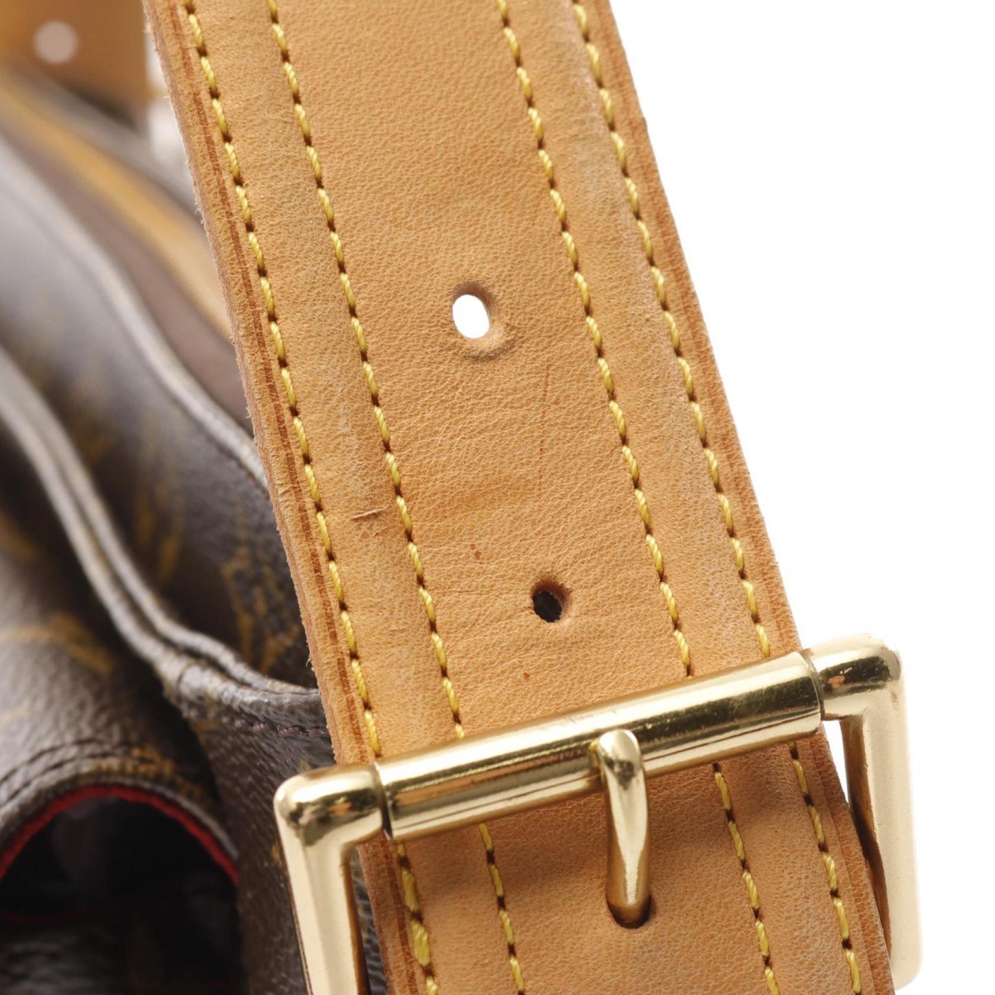 Louis Vuitton Brown Coated Canvas Leather Shoulder Bag