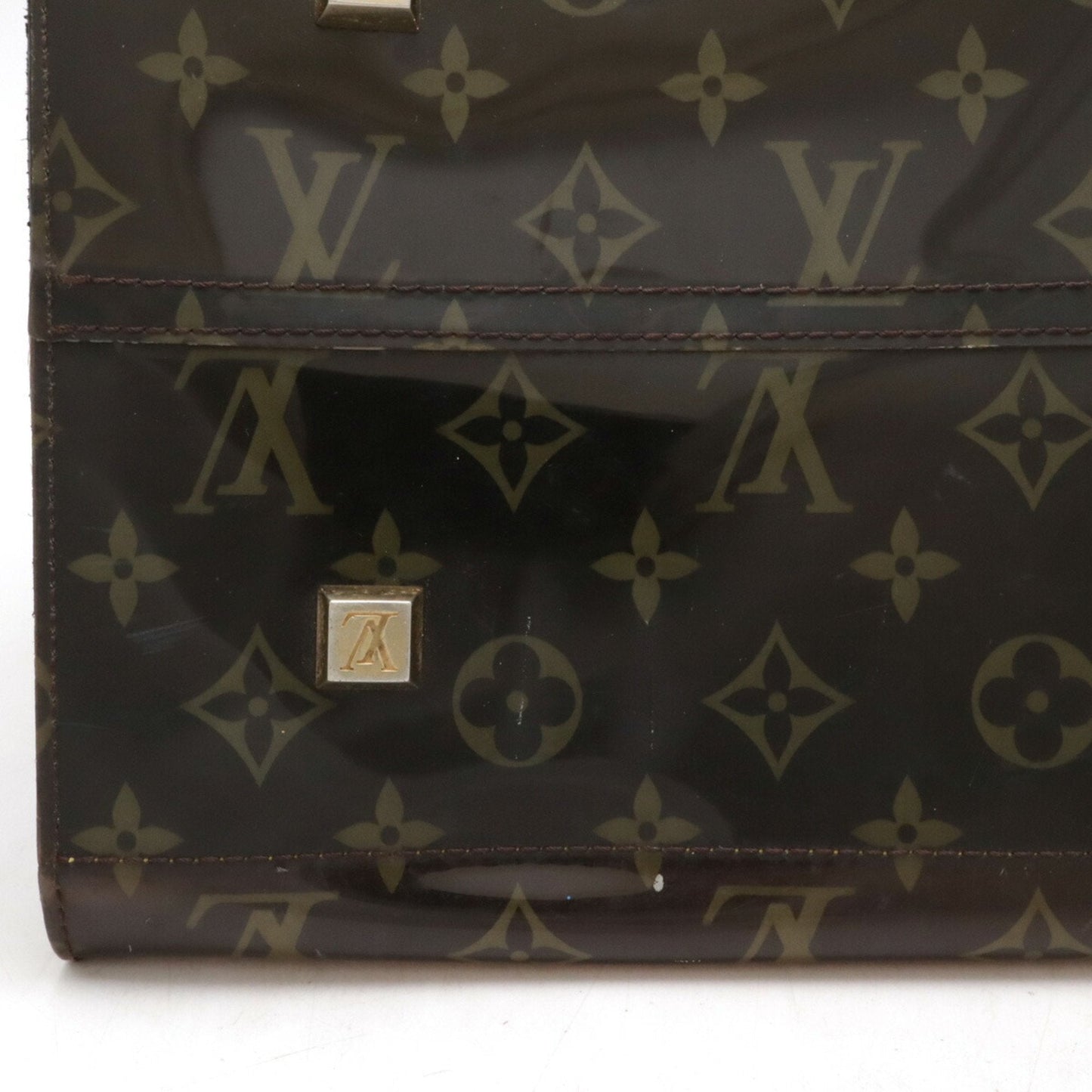 Louis Vuitton Brown Clear Monogram Beach Bag Shoulder Bag Tote Bag