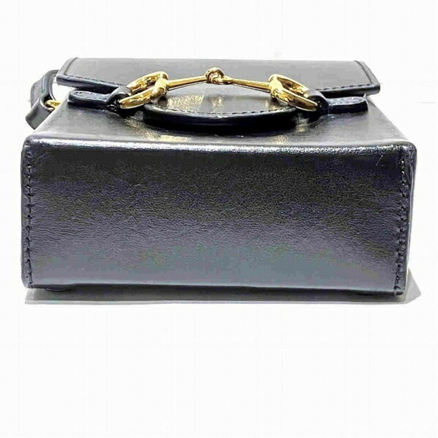 Gucci Black Gold Leather Shoulder Bag