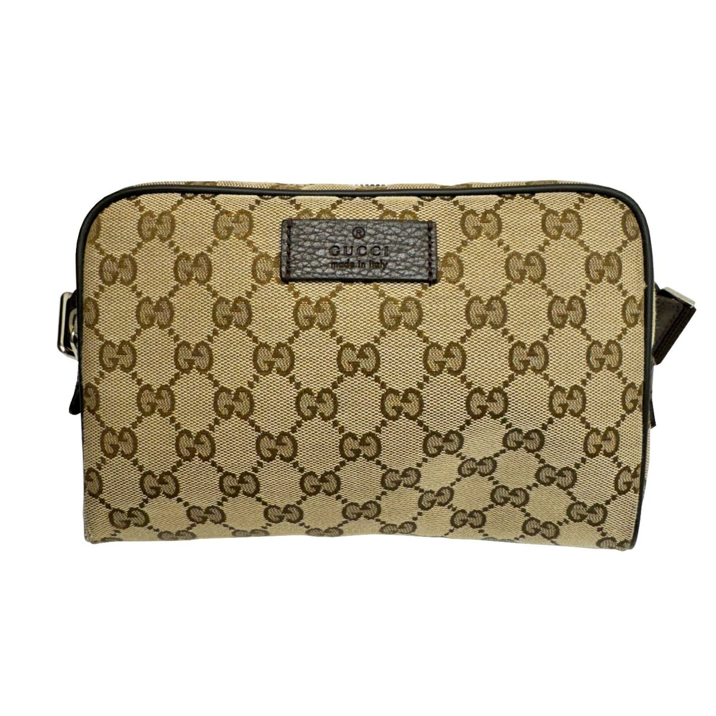 Gucci Beige Brown Canvas Leather Fanny Pack ()