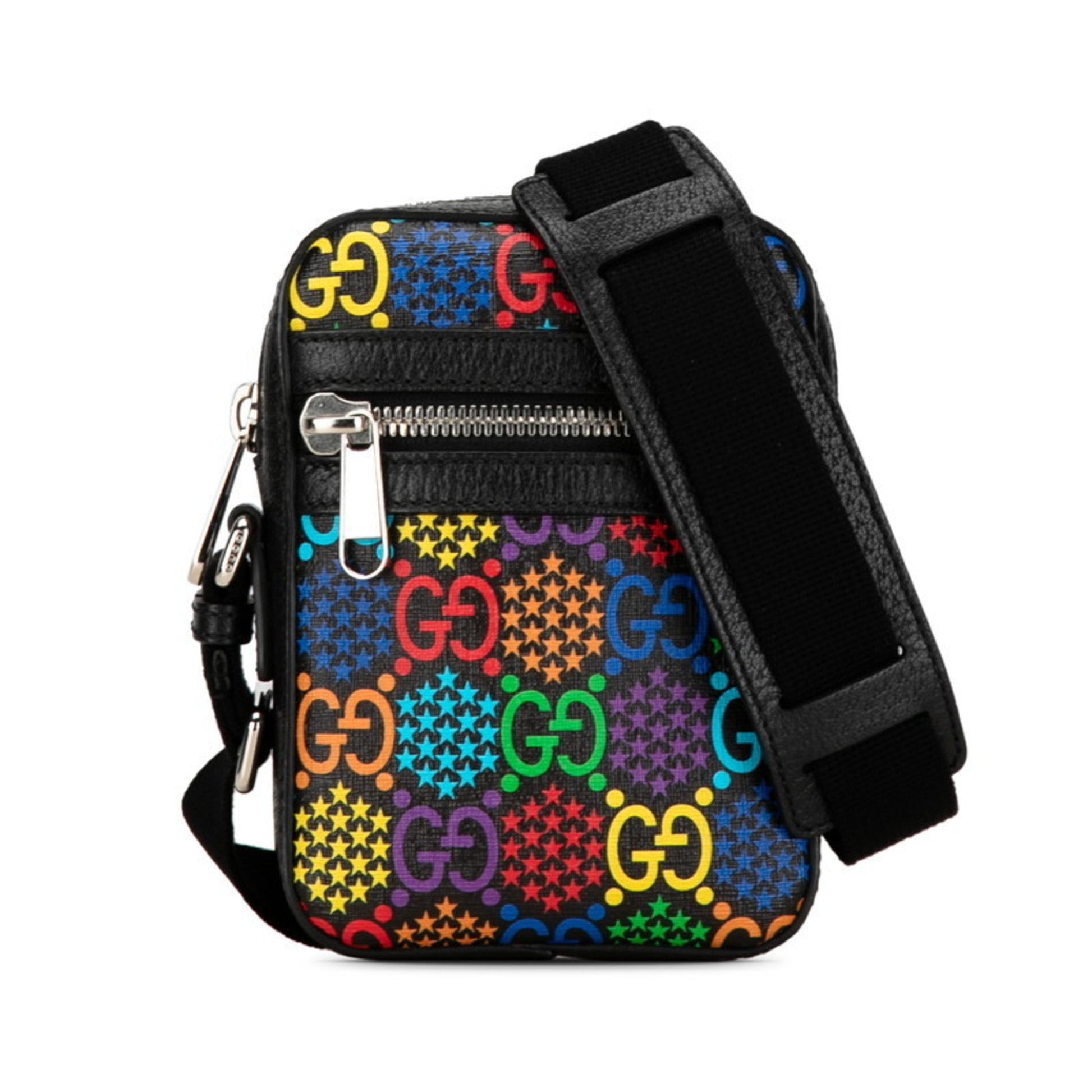 Gucci Black Multi-Color Pvc Leather Shoulder Bag ()