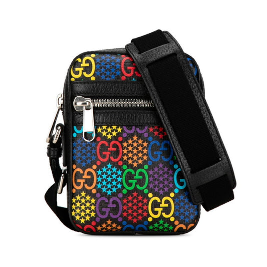 Gucci Black Multi-Color Pvc Leather Shoulder Bag ()