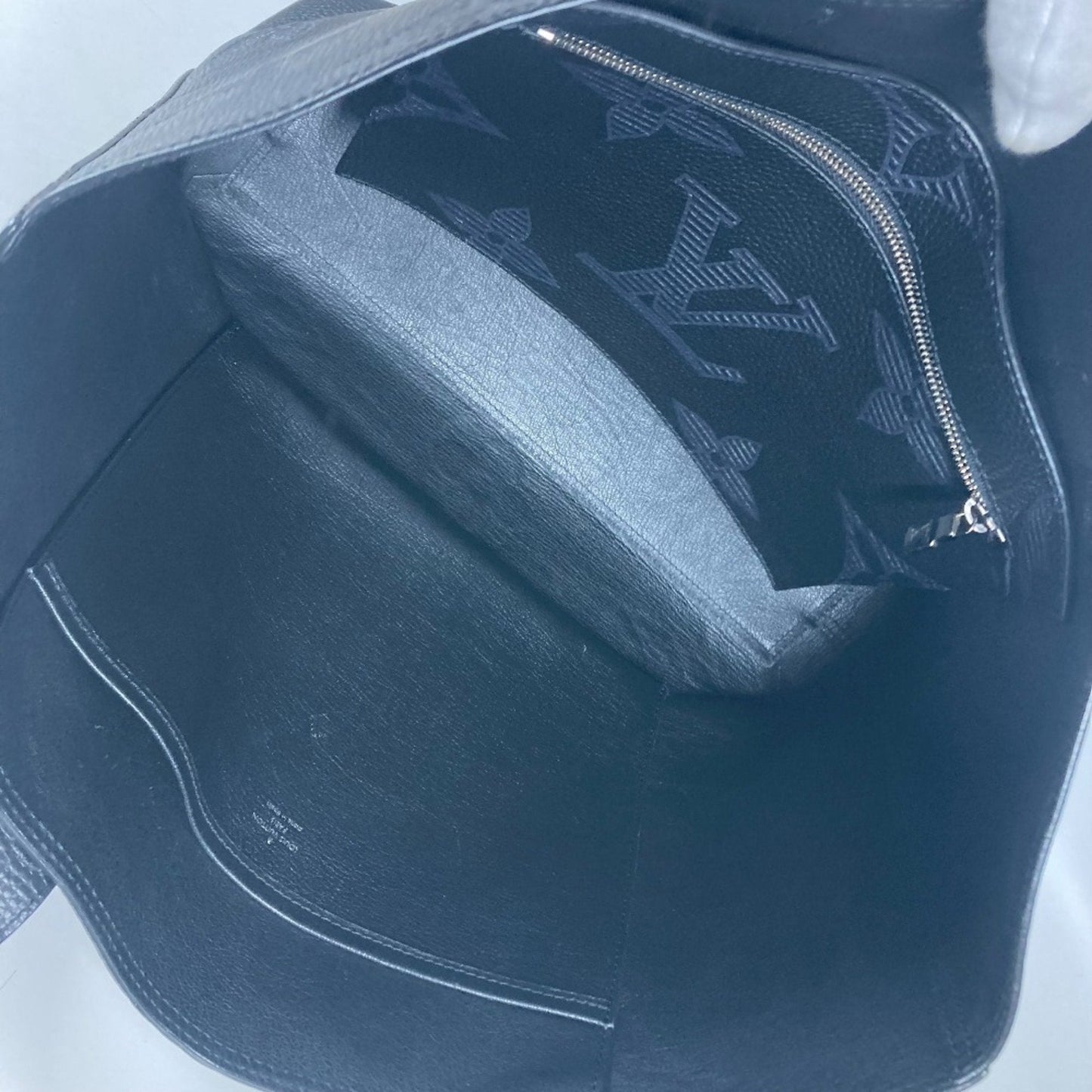 Louis Vuitton Black Leather Shoulder Bag Tote Bag