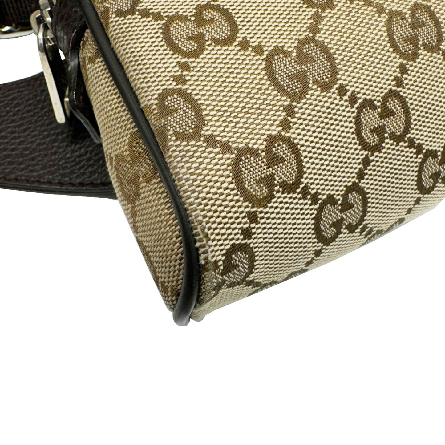 Gucci Beige Brown Canvas Leather Fanny Pack