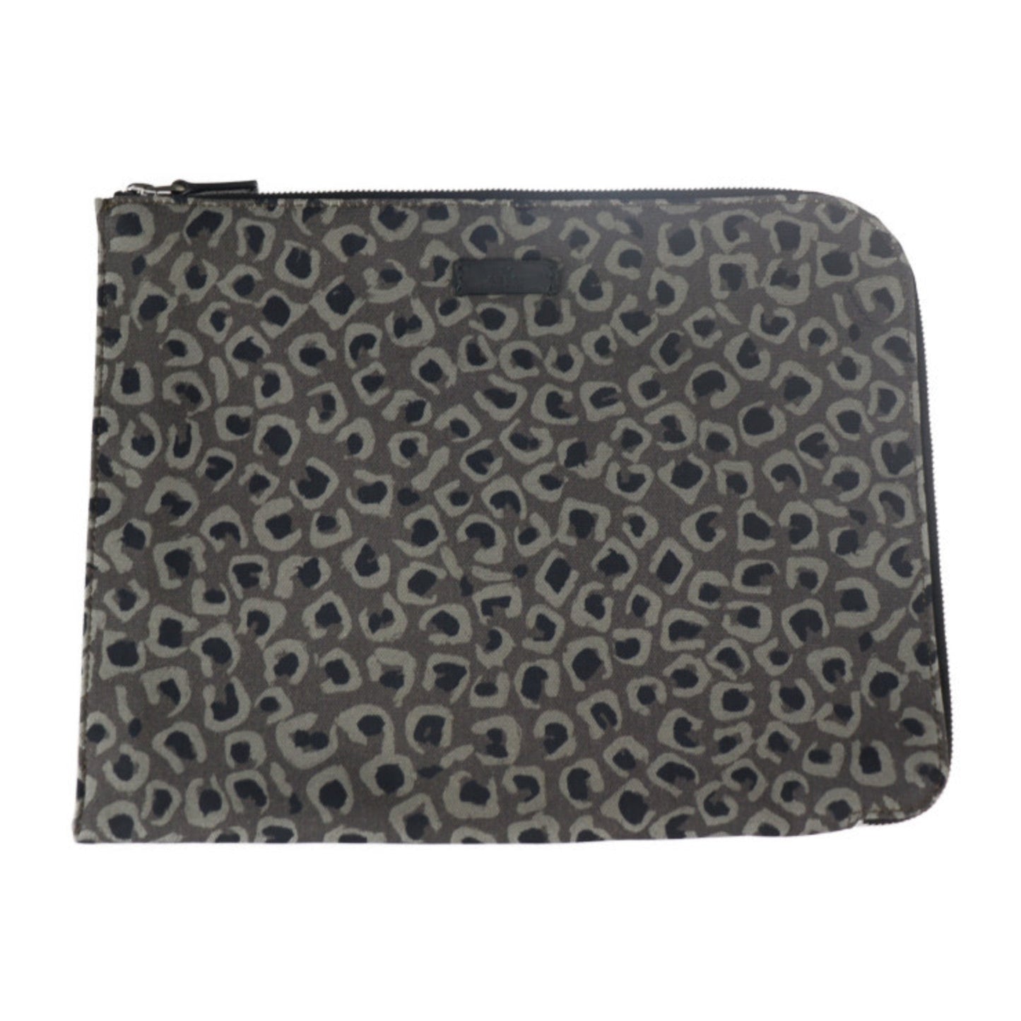Gucci Gray Canvas Clutch Bag Handbag Pouch ()