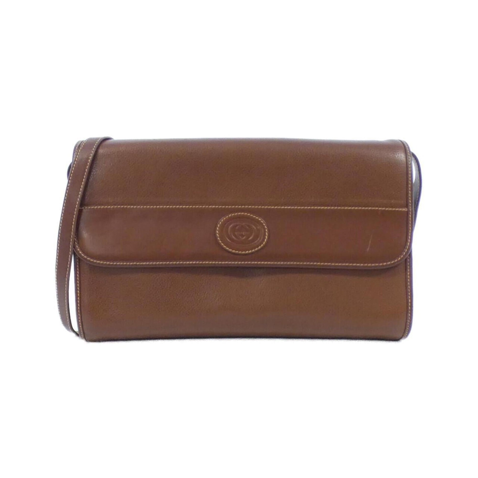 Gucci Brown Leather Shoulder Bag ()