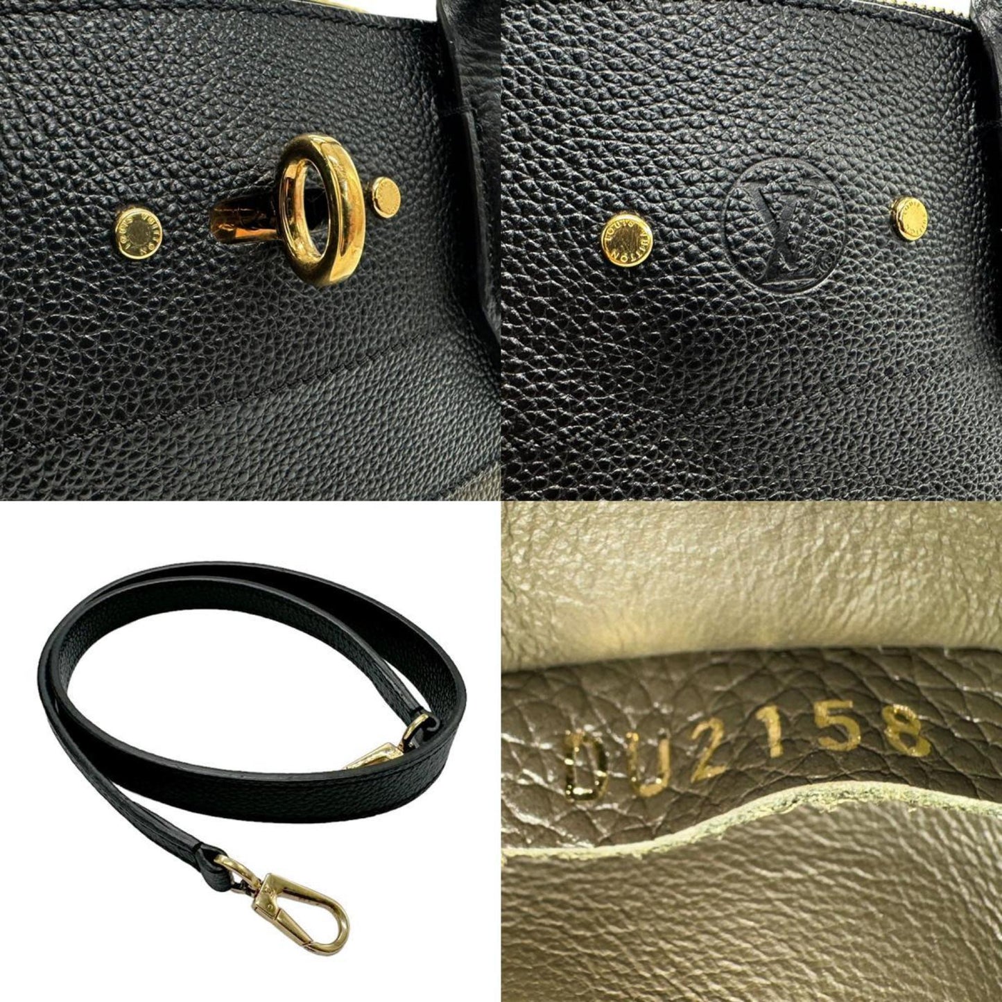 Louis Vuitton Black Khaki Leather Handbag Shoulder Bag