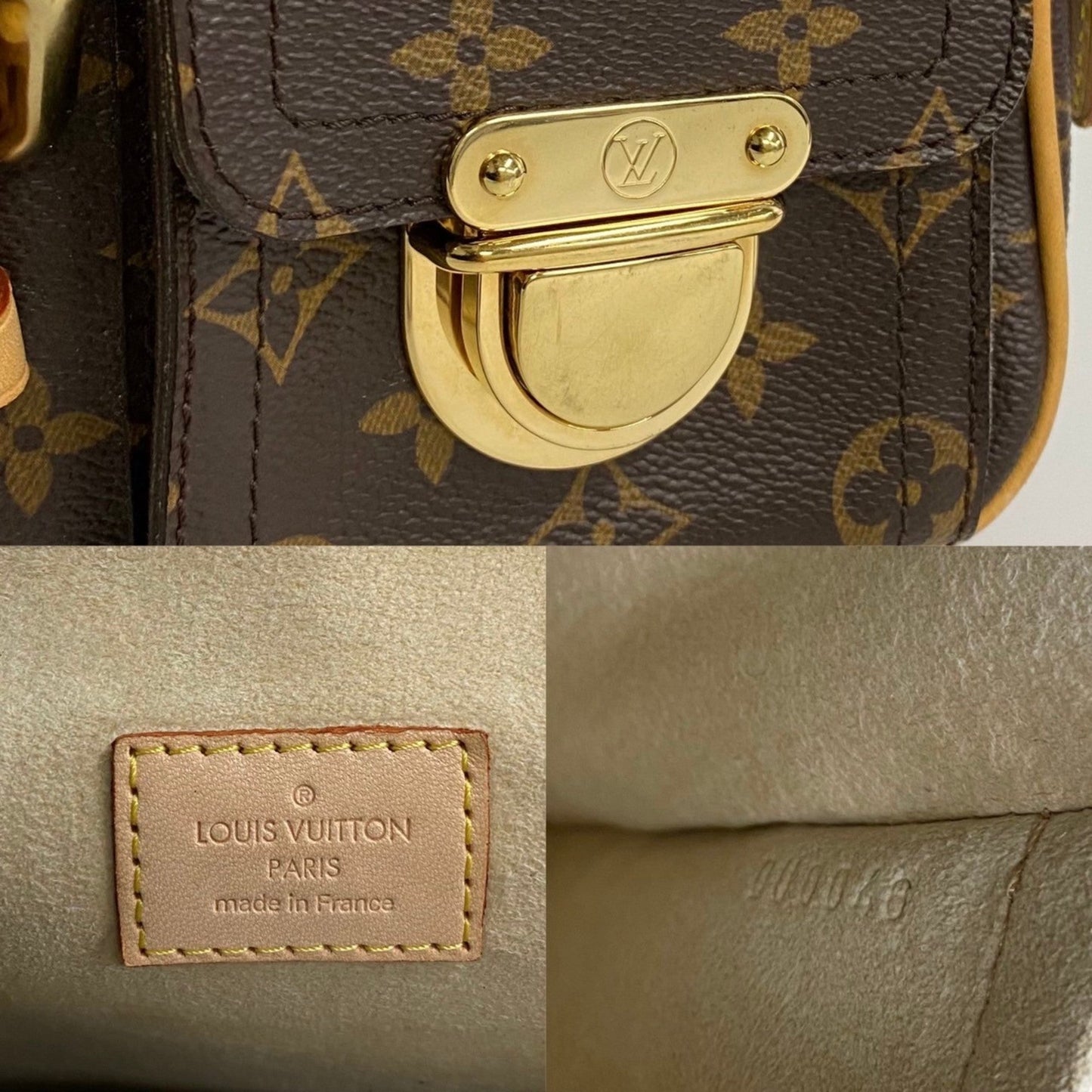 Louis Vuitton Brown Gold Leather Pvc Shoulder Bag Tote Bag