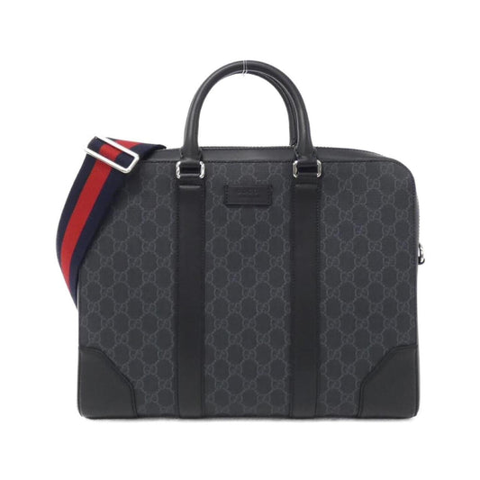 Gucci Black Gray Gg Supreme Briefcase ()