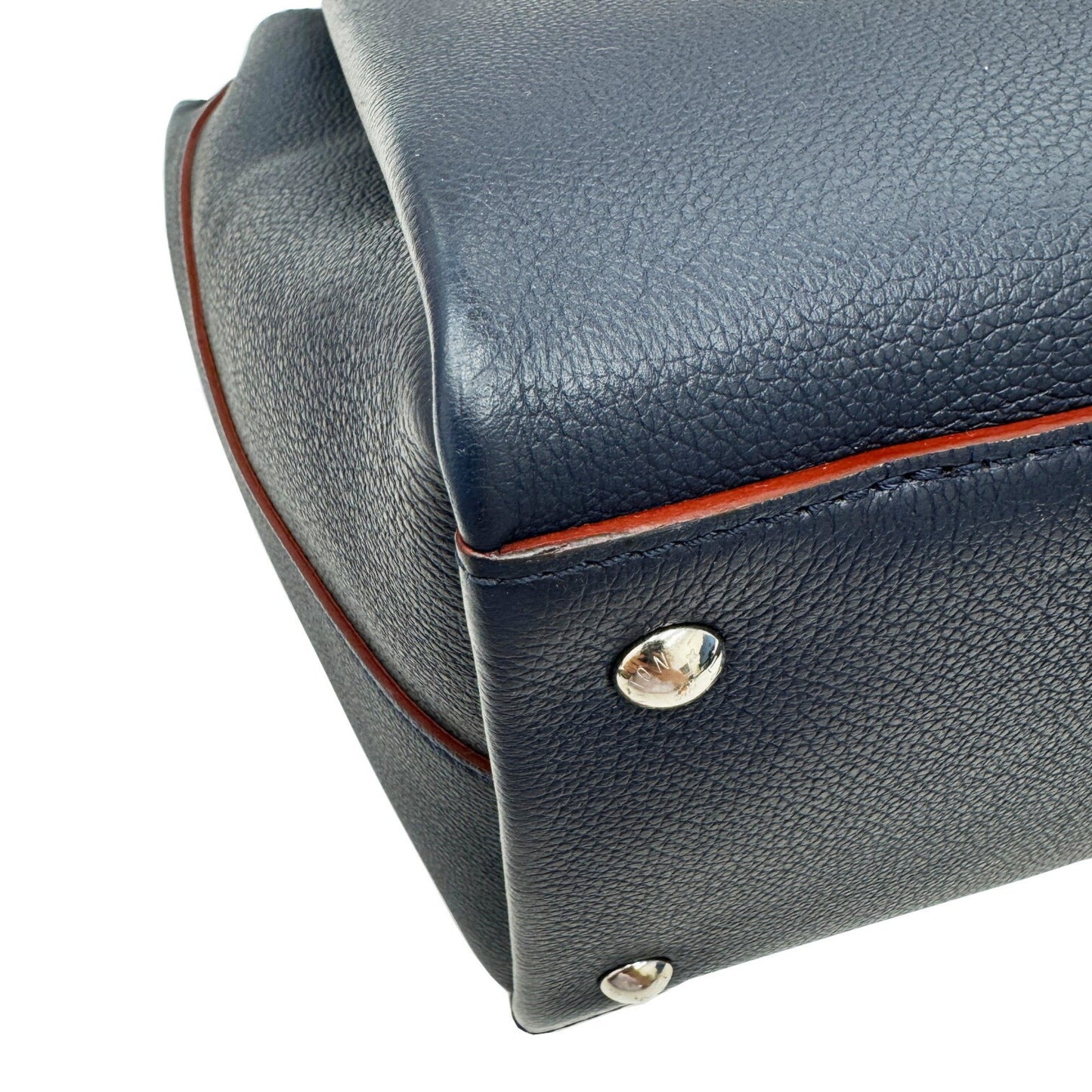 Louis Vuitton Navy Leather Handbag Shoulder Bag