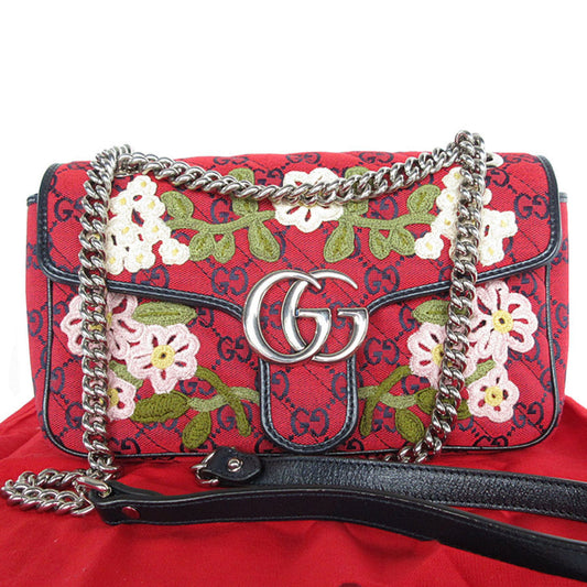 Gucci Red Color Gg Canvas Shoulder Bag ()