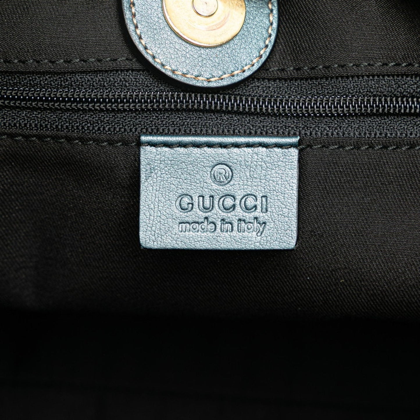 Gucci Gg Canvas Beige Blue Canvas Leather Handbag Tote Bag