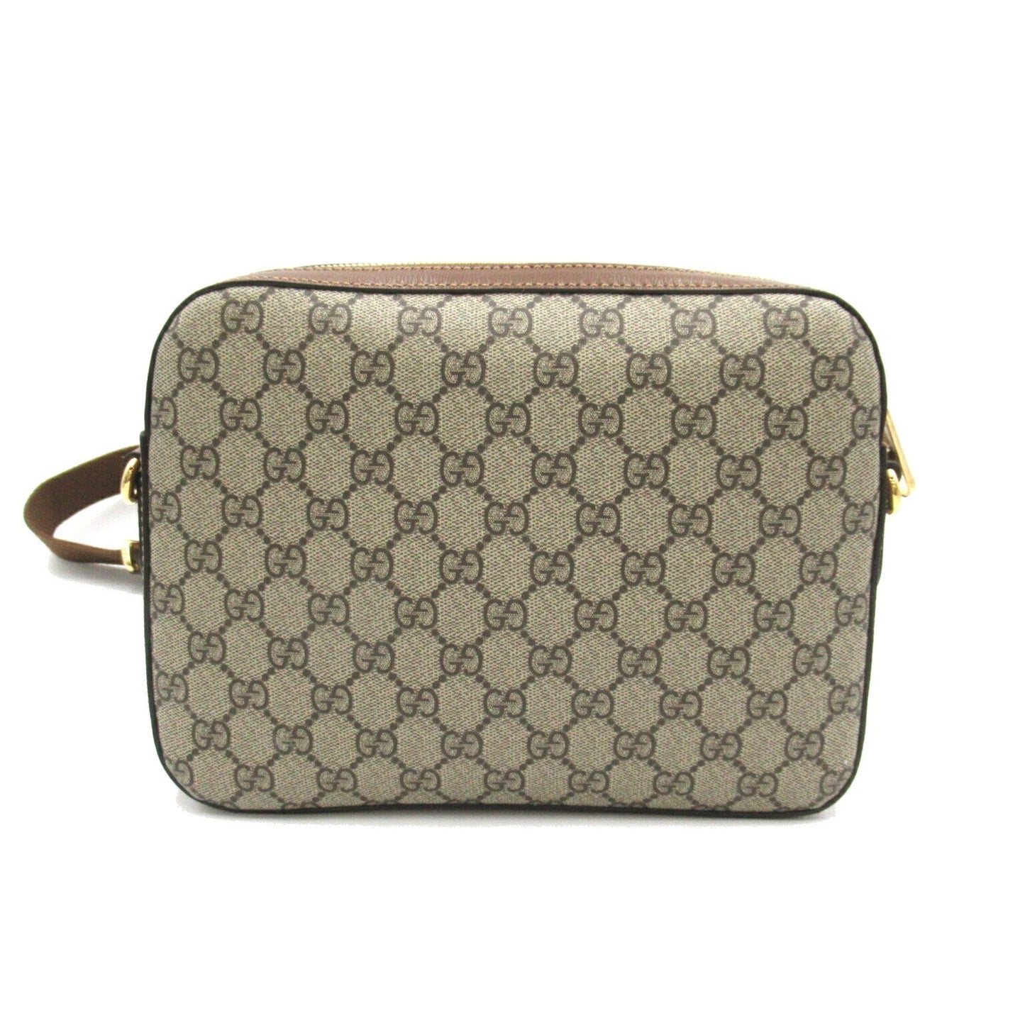 Gucci Brown Pvc Coated Canvas Leather Shoulder Bag