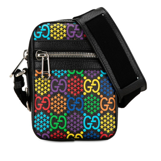 Gucci Black Multi-Color Pvc Leather Shoulder Bag ()