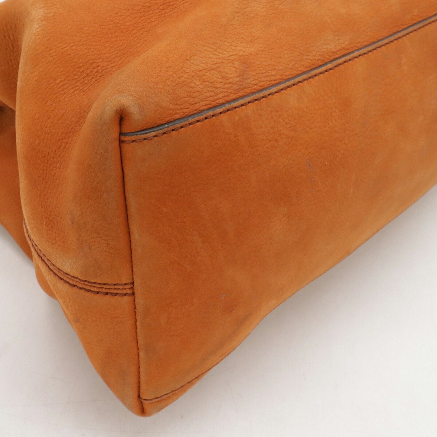 Gucci Brown Orange Leather Shoulder Bag Tote Bag
