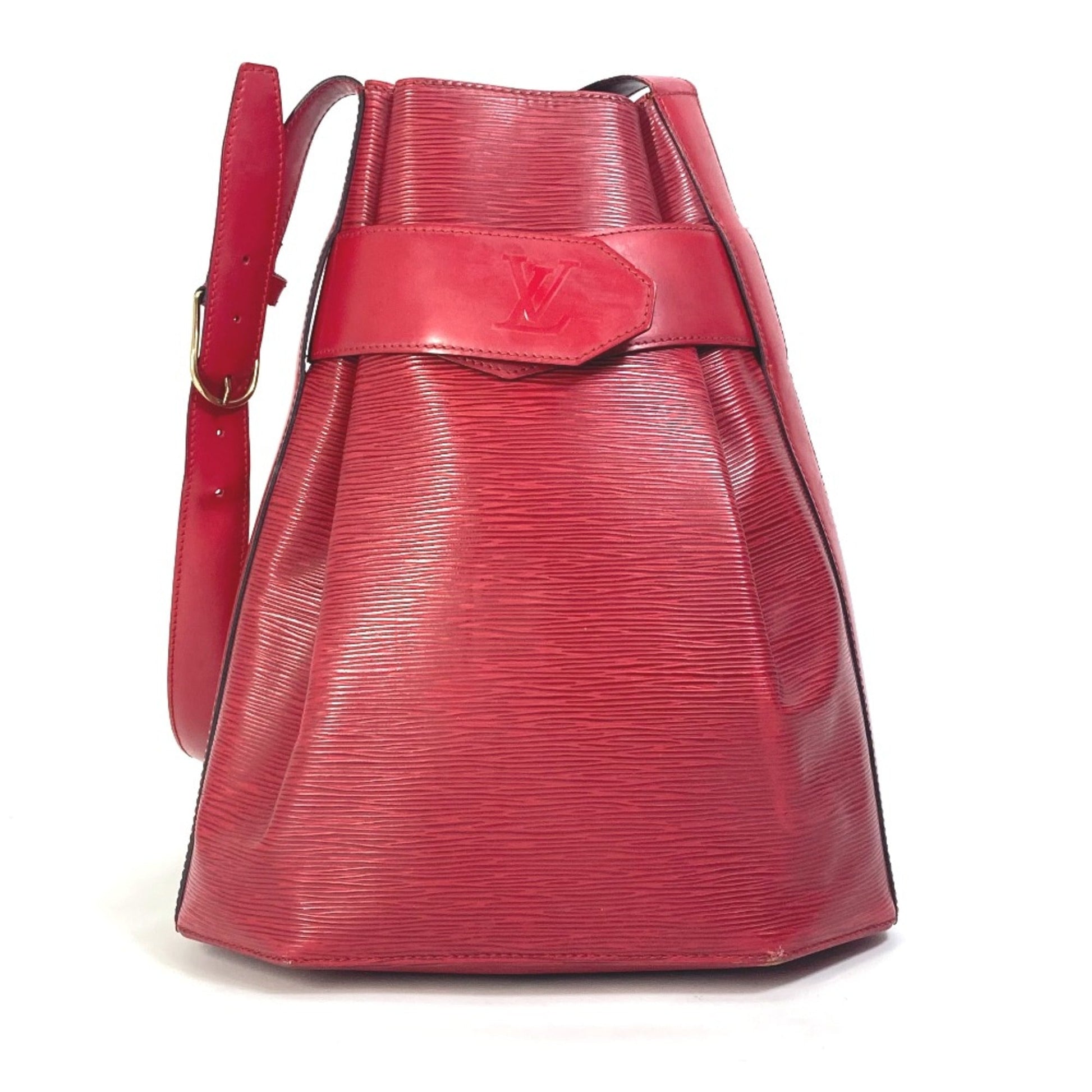 Louis Vuitton Red Leather Shoulder Bag ()
