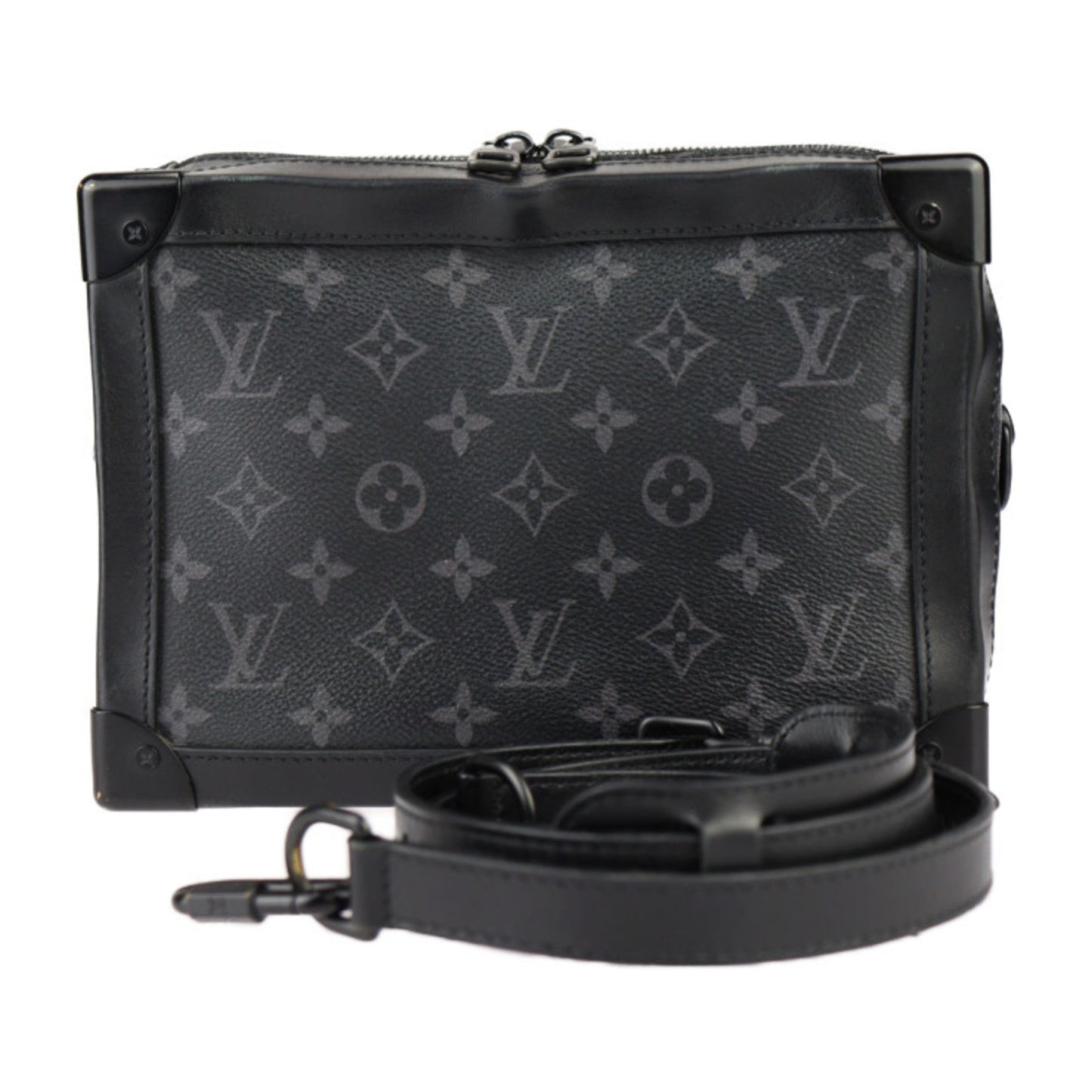 Louis Vuitton Black Monogram Eclipse Leather Clutch Bag Handbag Shoulder Bag ()