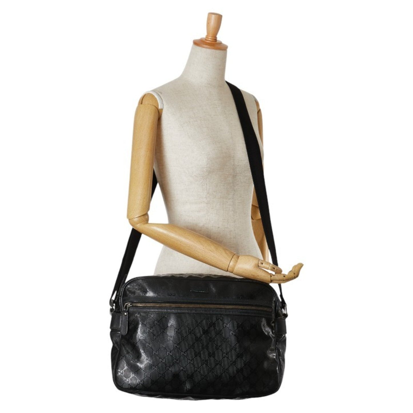 Gucci Black Pvc Leather Shoulder Bag