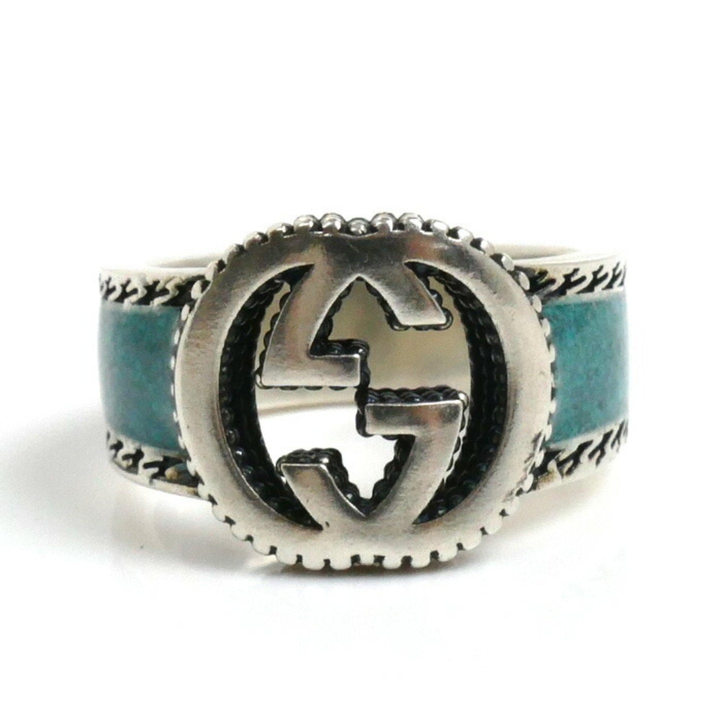 Gucci Silver Enamel Silver 925 Band Ring