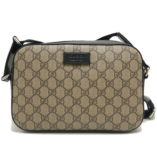 Gucci Beige Black Gg Supreme Canvas Shoulder Bag ()